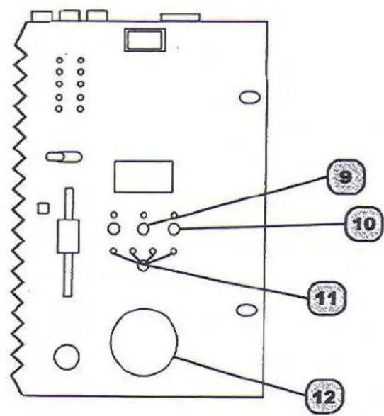 Diagram of an electronic device with labeled components and connection points