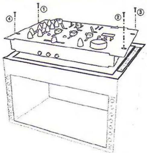 Technical diagram of a device with numbered components, likely for assembly or manufacturing instructions.