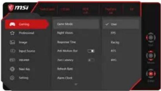MSI Optix MPG341CQRV - Navigationstast - 3