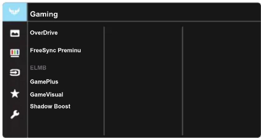 Gaming OverDrive FreeSync Preminu ELMB GamePlus GameVisual Shadow Boost