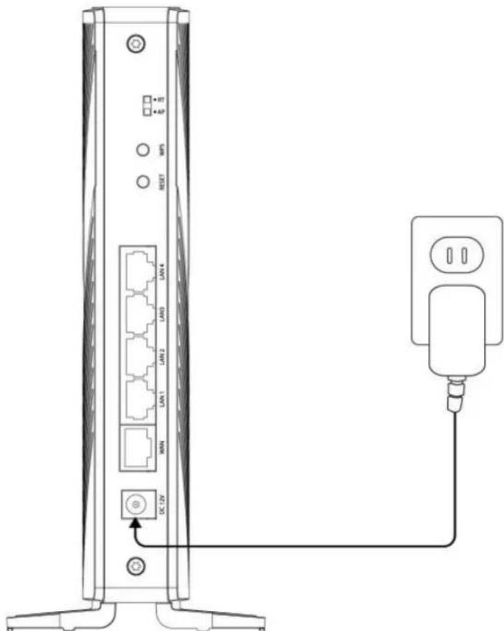 Diagram of a server rack connected to an RJ4 network via a plug, showing port labels and connections.