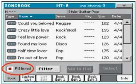 SONGBOOK MT: 0 0 N: --- Style: Guitar Pop Type Name Genre Key Bpm Meter STI Could you beloved Reggae ---- 102 4/4 STI Crazy little love Rock'nRoll ---- 155 4/4 STI Feel love power Rock ---- 123 4/4 STI Found my love Disco ---- 126 4/4 STI Half time lover Pop ---- 175 4/4 STI I'm out of love Pop ---- 120 4/4 ■ Filtered Filter... Add to List Select Book Custom List List Book Edit 1 Book Edit 2 Book Edit 3 Info