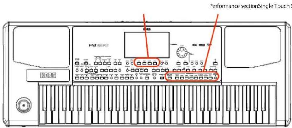 Performance sectionSingle Touch S KORG PA 防歌器 KORG
