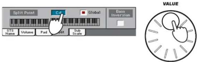 Split Point Global Bass Inversion STS Name Volume Pad Split Sub Scale VALUE