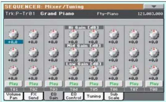 SEQUENCER: Mixer/Tuning Trk:P-Tr81 Grand Piano Fty-Piano 121,003,000 +0.0 +0.0 +0.0 +0.0 +0.0 +0.0 +0.0 +0.0 +0.0 +0.0 +0.0 +0.0 +0.0 +0.0 +0.0 +0.0 +0.0 +0.0 +0.0 +0.0 +0.0 Play Play Play Play Play Play Play Play T91 T92 T93 T94 T95 T96 T97 T98 Volume Pan FX Send EQ Gain EQ Control Tuning Sub Scale