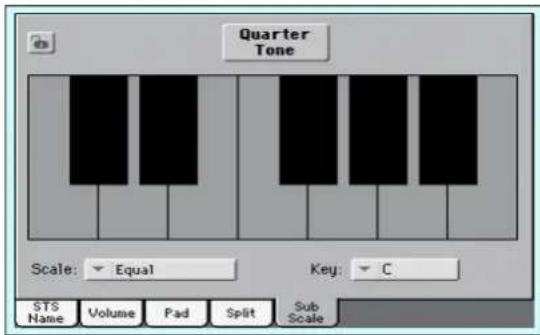 Quarter Tone Scale: Equal Key: C STS Name Volume Pad Split Sub Scale