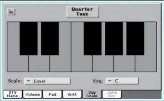 Quarter Tone Scale: ▼ Equal Key: ▼ C STS Name Volume Pad Split Sub Scale Juke Box