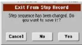 Exit From Step Record Step sequence has been changed. Do you want to save it? Cancel No Yes