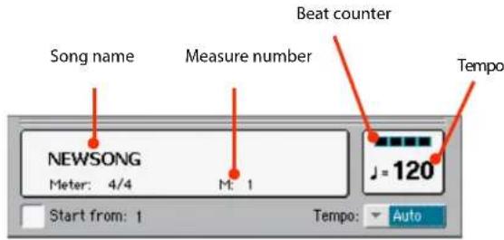 Song name Measure number Beat counter Tempo NEWSONG Meter: 4/4 M: 1 J = 120 Start from: 1 Tempo: Auto