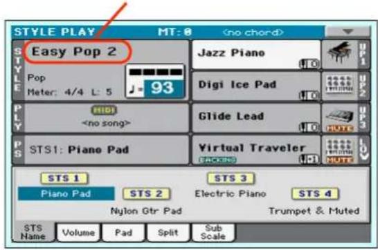 STYLE PLAY MT: 0 EASY POP 2 Pop Meter: 4/4 L: 5 J=93 Jazz Piano Digi Ice Pad HIDI Glide Lead HUTE STS1: Piano Pad Virtual Traveler BACKING STS 1 Piano Pad STS 2 Electric Piano STS 4 Nylon Gtr Pad Trumpet & Muted STS Name Volume Pad Split Sub Scale