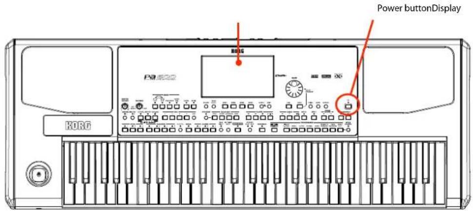 Power buttonDisplay KORG