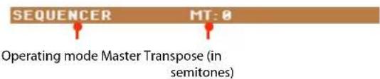 SEQUENCER MT:0 Operating mode Master Transpose (in semitones)