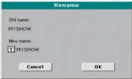 Rename Old name: MYSHOW New name: T MYSHOW Cancel OK