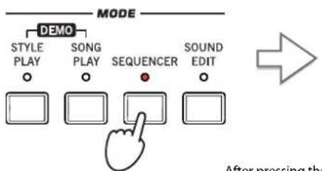 MODE DEMO STYLE PLAY SONG PLAY SEQUENCER SOUND EDIT After pressing the