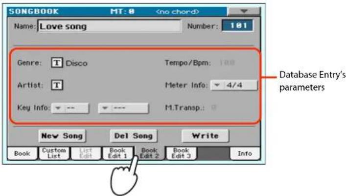SONGBOOK MT: 0 Name: Love song Number: 101 Genre: T Disco Tempo/Bpm: 100 Artist: T Meter Info: 4/4 Key Info: -- -- M.Transp.: 0 New Song Del Song Write Book Custom List List Book Book Book Info Edit Edit 1 Edit 2 Edit 3 Info
