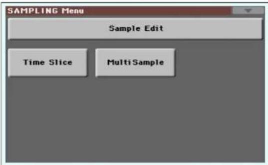 SAMPLING Menu Sample Edit Time Slice MultiSample
