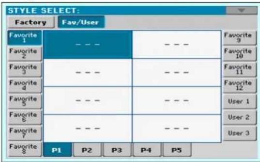 STYLE SELECT: Factory Fav/User Favorite 1 Favorite 2 Favorite 3 Favorite 4 Favorite 5 Favorite 6 Favorite 7 Favorite 8 P1 P2 P3 P4 P5 Favorite 9 Favorite 10 Favorite 11 Favorite 12 User 1 User 2 User 3