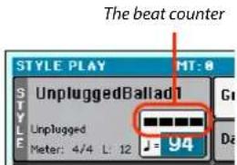 The beat counter STYLE PLAY MT: 0 UnpluggedBallad1 Unplugged Meter: 4/4 L 12 = 94