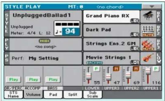 STYLE PLAY MT: 0 STYLE UnpluggedBallad1 Grand Piano RX Unplugged Meter: 4/4 L: 12 J=94 Dark Pad P/LY MIDI Strings Ens.2 GM MOVIE STRINGS 1 PS Perf: My Setting BACKING Movie Strings 1 Play Play Play P H R P OR/FERC ACCOMP BASS LOWER UPPER3 UPPER2 UPPER1 STS Volume Pad Split Sub Scale Name