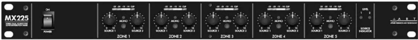 ART MX225 - Stereo Dual Source Five Zone Distribution Mixer - 1