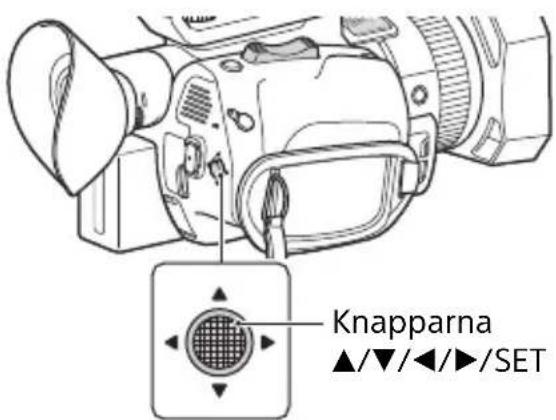 Knapparna ▲/▼/◄/►/SET