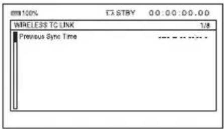 WIRELESS TC LINK Previous Sync Time 1/8 E:\STBY 0:0:00:00.00