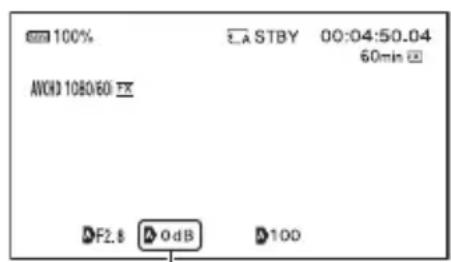 SONY HXR-NX80 - Tryck på knappen ISO/GAIN C. - 1