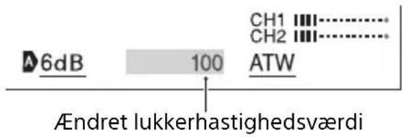 6dB 100 ATW CH1 CH2 Ændret lukkerhastighedsværdi