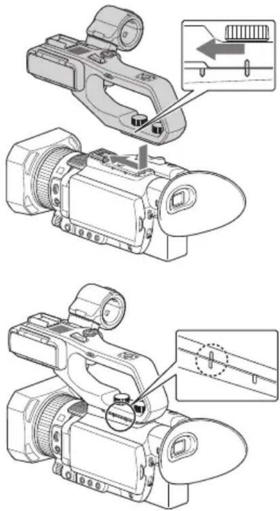 SONY HXR-NX80 - Påsætning af XLR-håndtagsenheden - 3