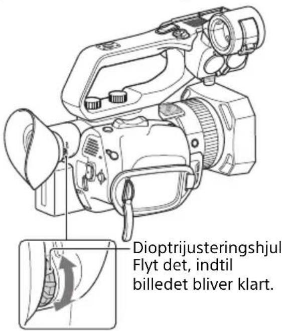 Dioptrijusteringshjul Flyt det, indtil billedet bliver klart.