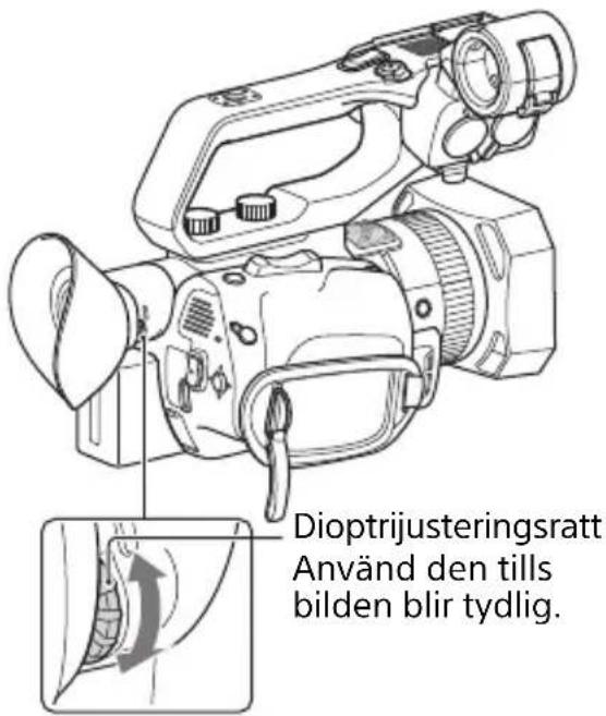 Dioptrijusteringsratt Använd den tills bilden blir tydlig.