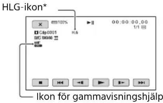 HLG-ikon* HLG Clip0001 DEC 100506: 22 HAT HCG 00:00:00.00 1/1 (2) Ikon för gammavisningshjälp