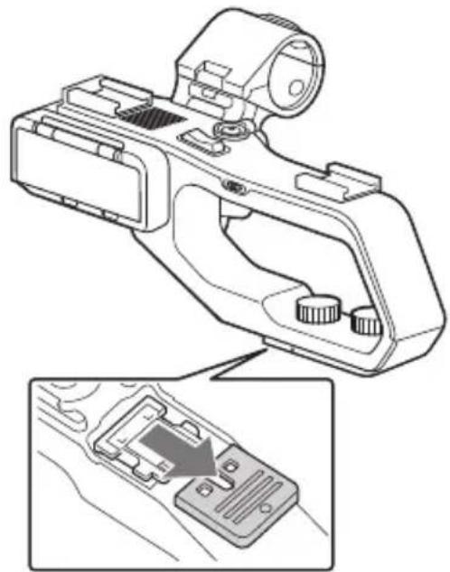 SONY HXR-NX80 - Påsætning af XLR-håndtagsenheden - 2