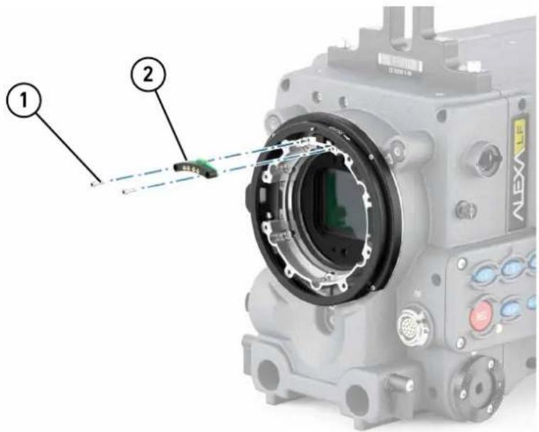 Diagram of an AlexTV camera with labeled components and light path indicator