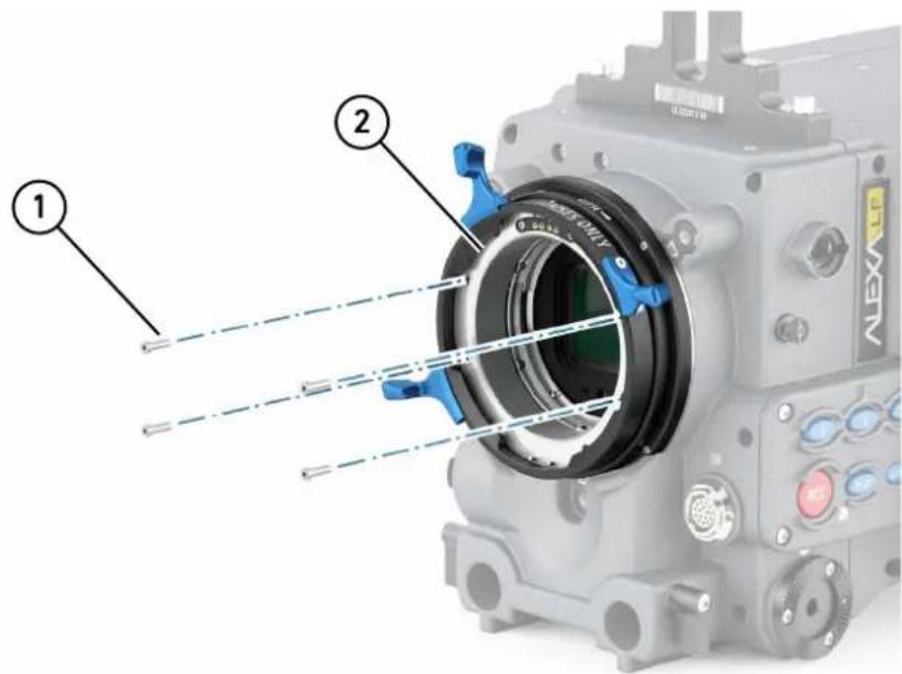 Technical diagram of a camera module with labeled parts, showing optical path and component labels