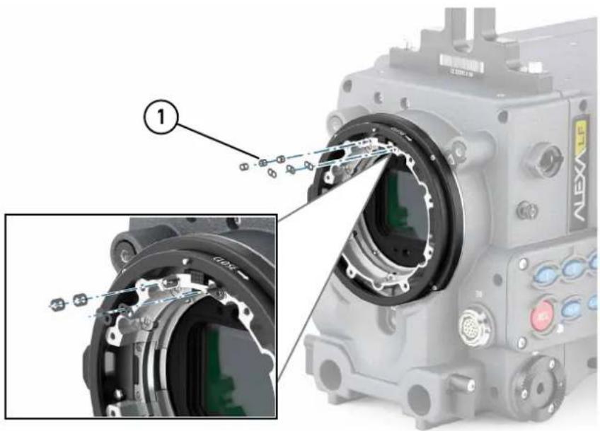 Technical diagram of a hexagonal engine with labeled components and internal assembly view