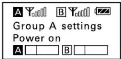 A Y□□□ □Y□□□ Group A settings Power on A □□□ B □□