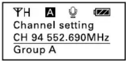 YH A Channel setting CH 94 552.690MHz Group A