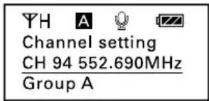 YH A Channel setting CH 94 552.690MHz Group A