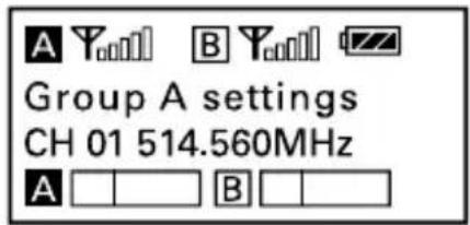A Y B Y Group A settings CH 01 514.560MHz A B