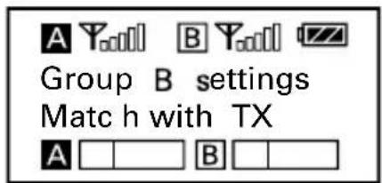 A Y...B Y...I Group B settings Match with TX A B