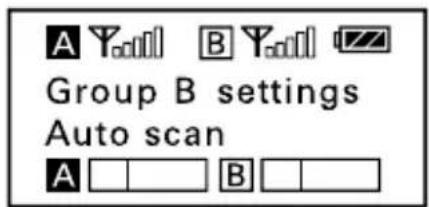 A Y□□□ □Y□□□ Group B settings Auto scan A □□□ B □□