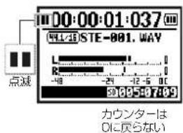 00:00:01:037 点滅 STE-801.WAY カウンターは Oに戻らない