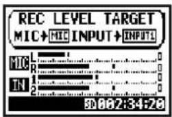 REC LEVEL TARGET MIC+MIC INPUT+INPUTL MIC L IN 1 IN 2 30867484FZC