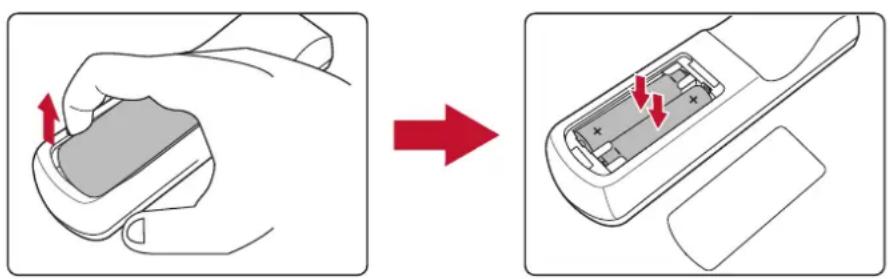 Diagram showing battery charging process with red arrows indicating left and right movement of the switch