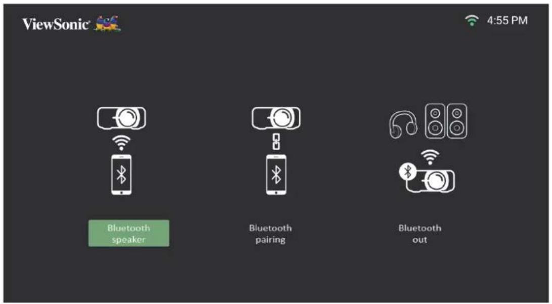 ViewSonic 4:55 PM Bluetooth speaker Bluetooth pairing Bluetooth out