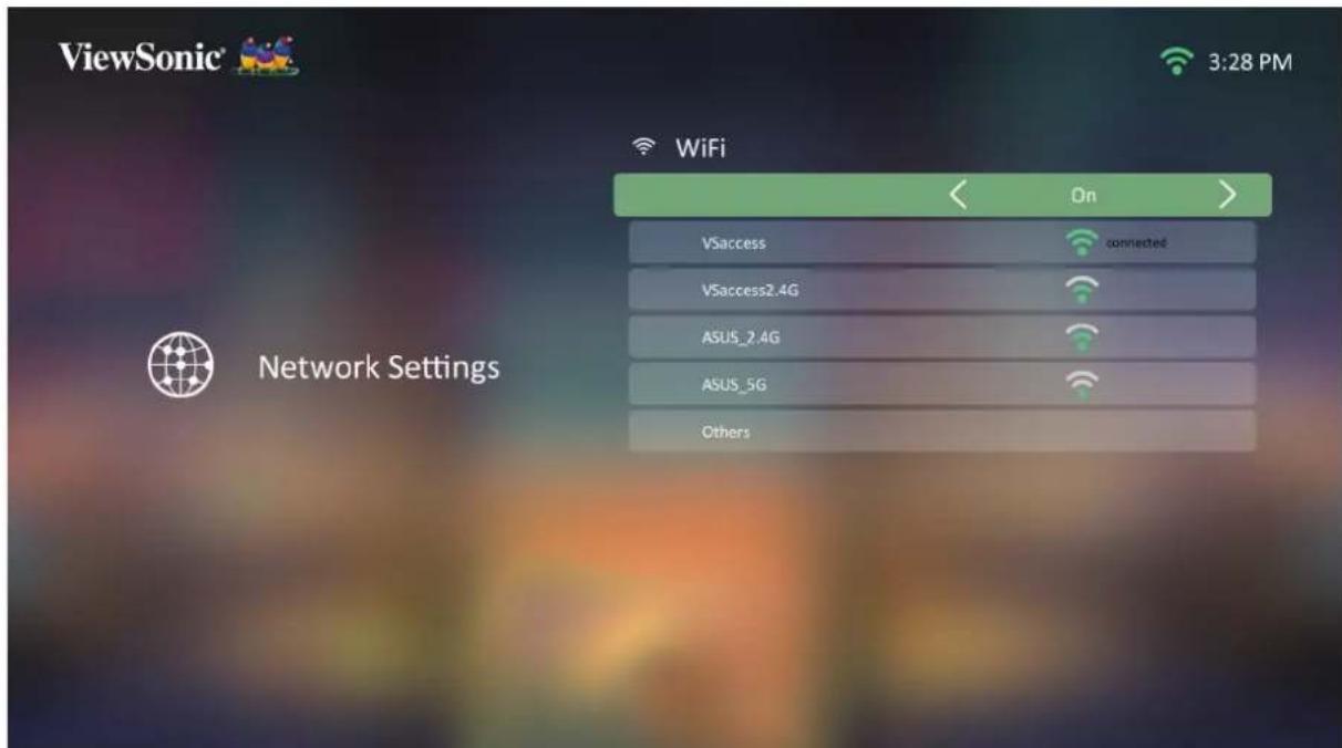 ViewSonic® 3:28 PM WiFi On > Vsaccess connected Vsaccess2.4G ASUS_2.4G ASUS_5G Others Network Settings