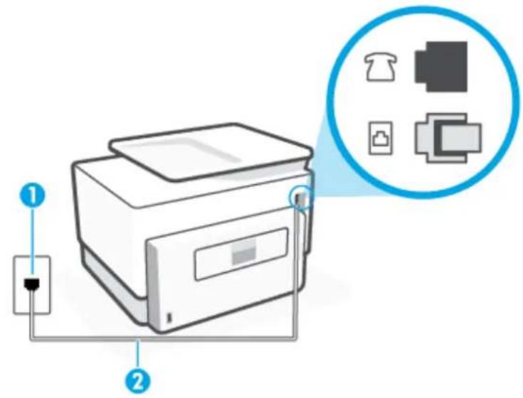 HP OfficeJet Pro 9020 - Opsætning D: Fax med en bestemt ringetone på den samme linje - 1