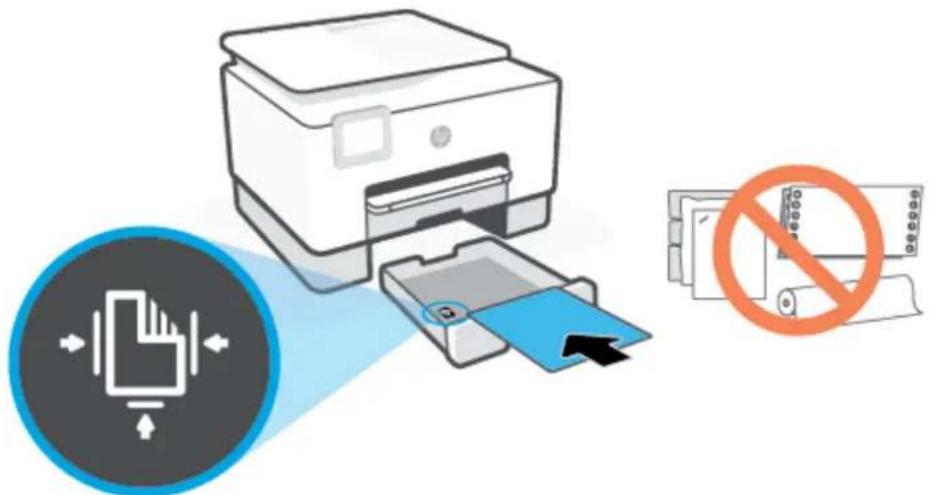 HP OfficeJet Pro 9020 - Sådan ilægges almindeligt papir i bakke 1 - 4