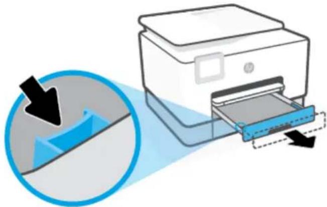 HP OfficeJet Pro 9020 - Sådan ilægges papir i legal-papir i bakke 2 - 3